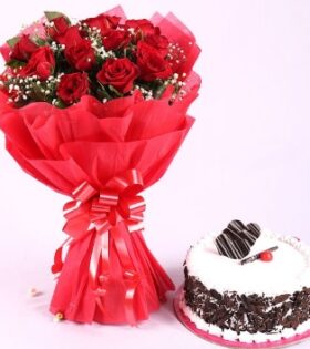 1 KG Block Forest cake and flowers