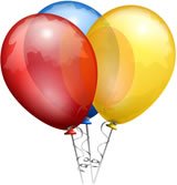 3 Air filled Balloons