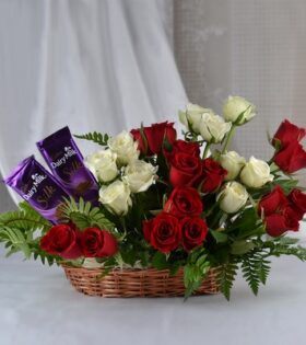 Basket of Flowers with Choco Slik