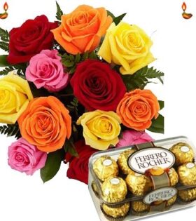 Diwali Flowers & Ferrerocher