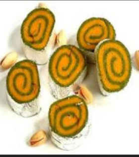 Kaju Pista Roll sweet from Pulla reddy sweet shop