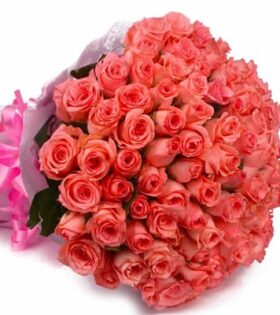 100 pink roses bouquet delivery in Hyderabad birthday