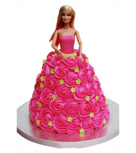 Pink Barbie Doll Cake same day delivery in Hyderabad